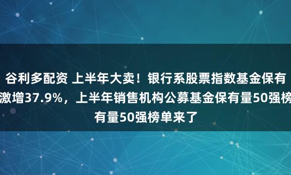 谷利多配资 上半年大卖！银行系股票指数基金保有量规模激增37.9%，上半年销售机构公募基金保有量50强榜单来了